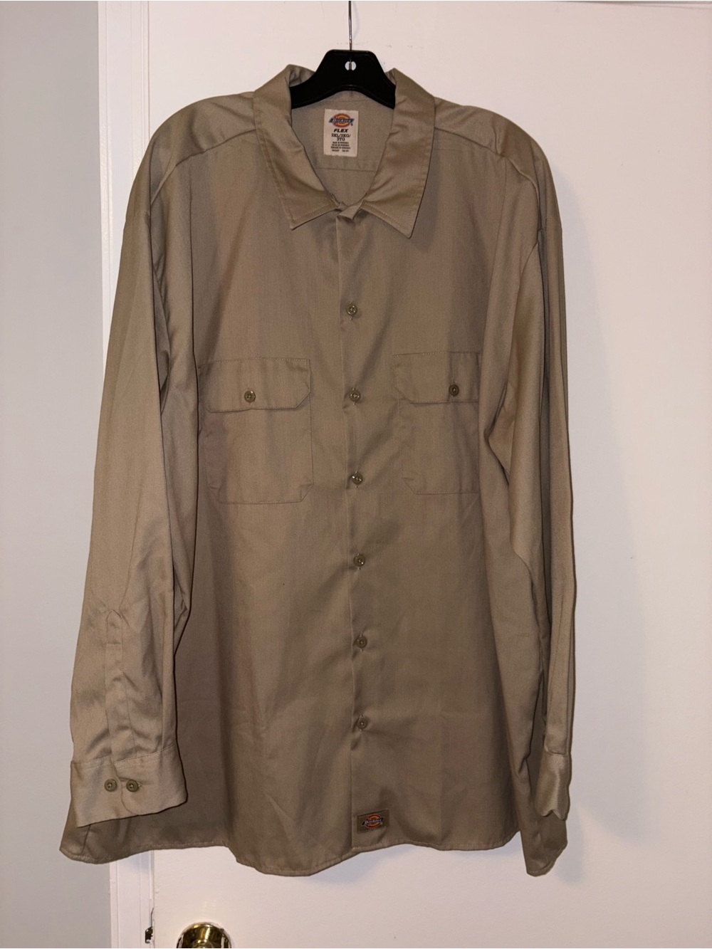 Dickies Men's Button-Down Work Shirt in Khaki